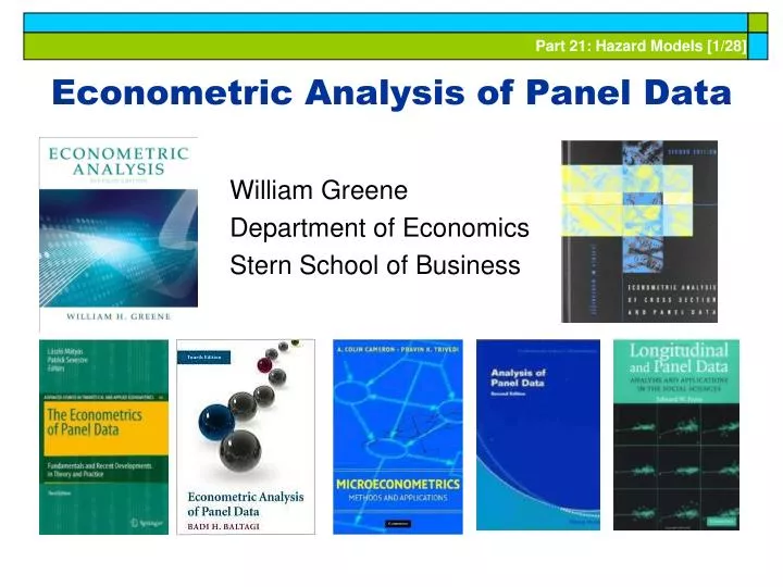 econometric analysis of panel data