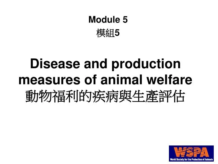 disease and production measures of animal welfare