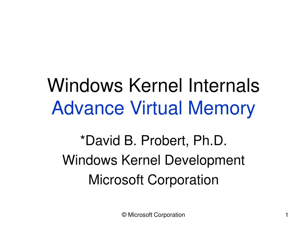 PPT - Windows Kernel Internals Advance Virtual Memory PowerPoint ...