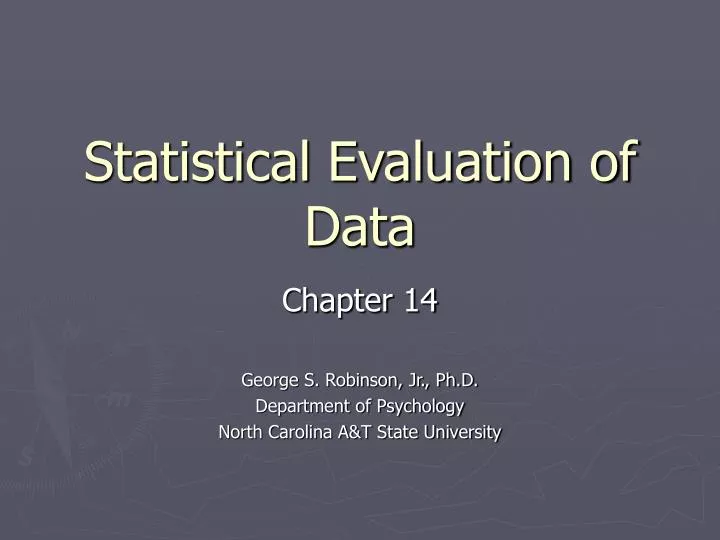 statistical evaluation of data