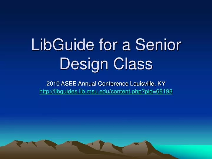 libguide for a senior design class