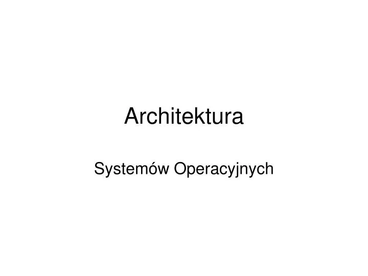 architektura