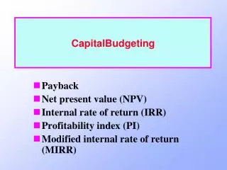 CapitalBudgeting
