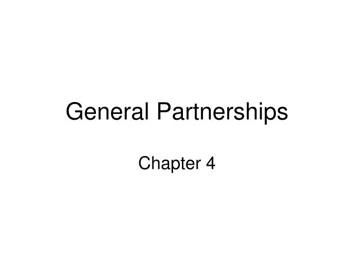 general partnerships