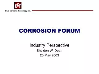 CORROSION FORUM