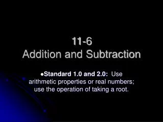 11-6 Addition and Subtraction