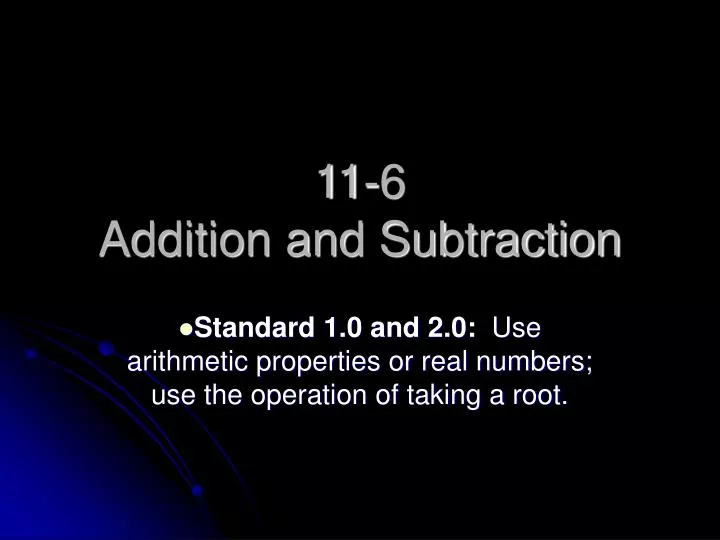 11 6 addition and subtraction