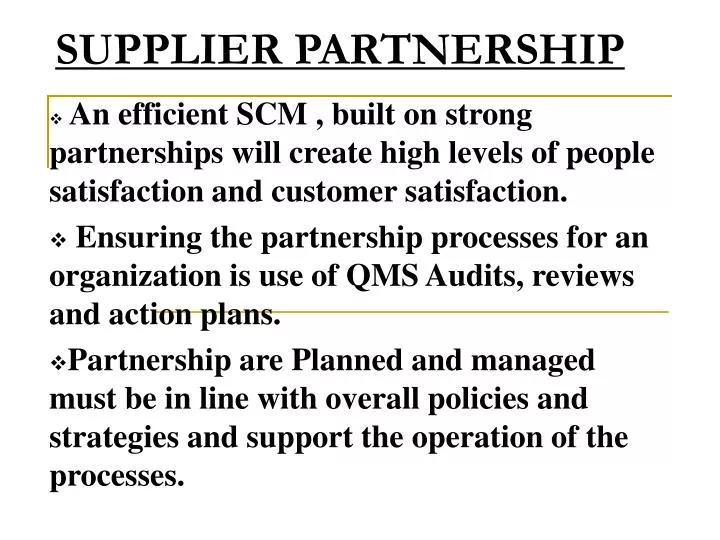 supplier partnership