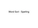 Word Sort - Spelling - slide 1