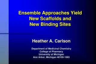 Ensemble Approaches Yield New Scaffolds and New Binding Sites