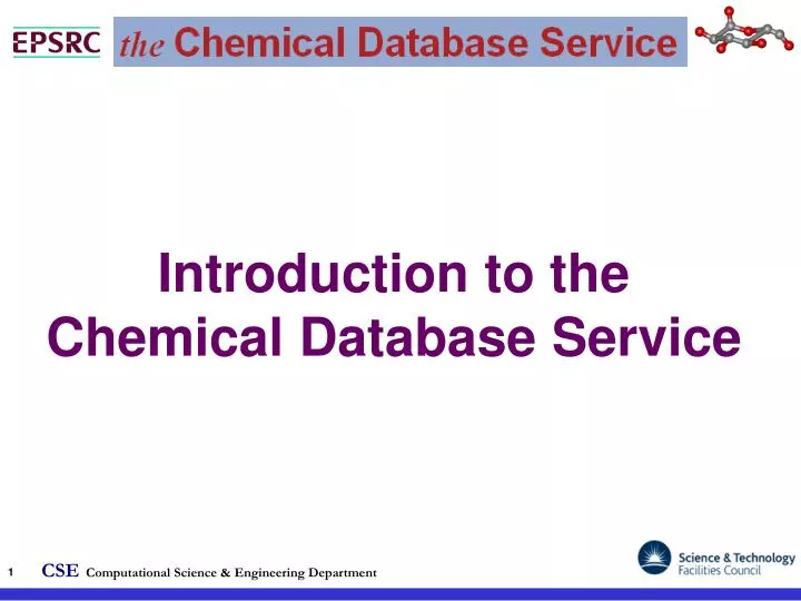 introduction to the chemical database service