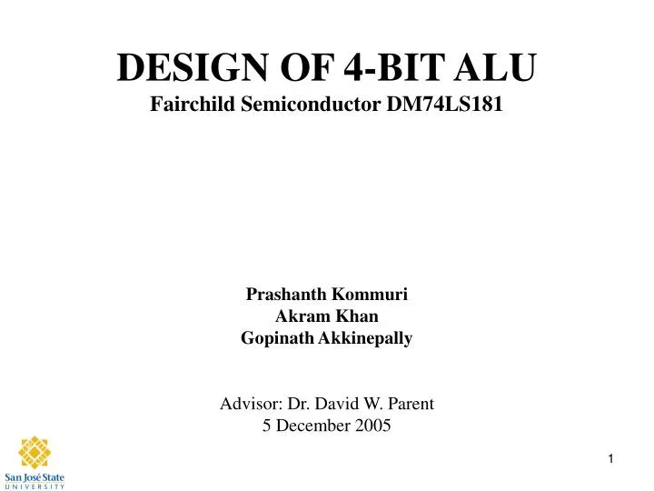 design of 4 bit alu fairchild semiconductor dm74ls181