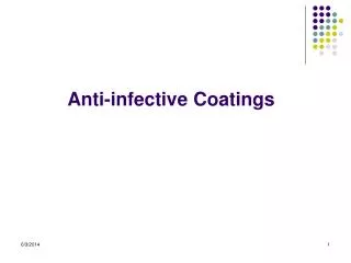 Anti-infective Coatings