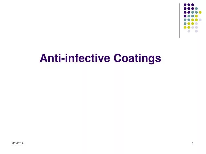 anti infective coatings