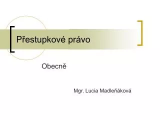 P řestupkové právo