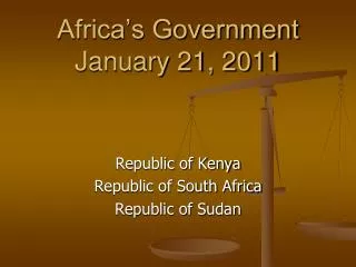Africa’s Government January 21, 2011