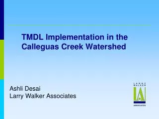 TMDL Implementation in the Calleguas Creek Watershed