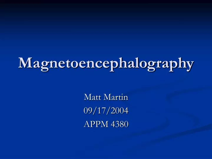 magnetoencephalography