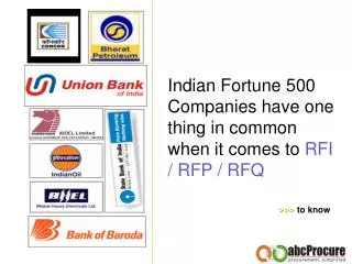 Indian Fortune 500 Companies have one thing in common when it comes to RFI / RFP / RFQ