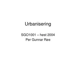 urbanisering