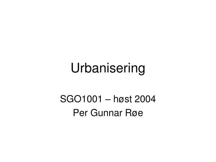 urbanisering