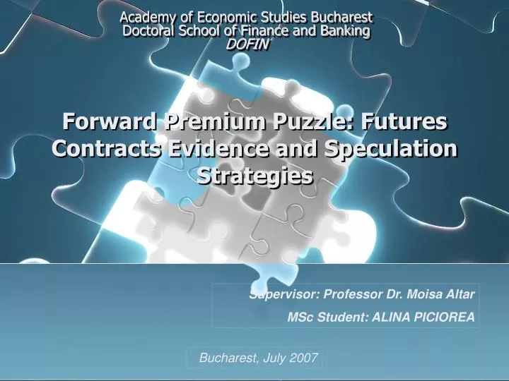 forward premium puzzle futures contracts evidence and speculation strategies