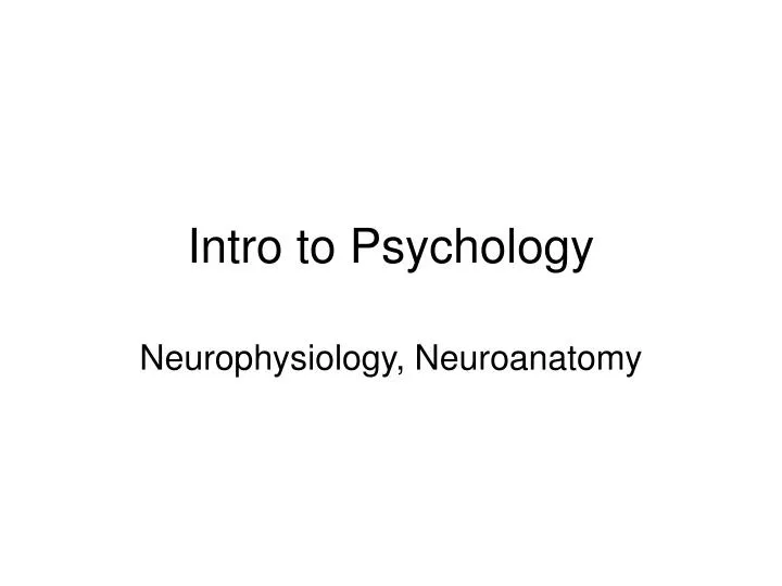 intro to psychology