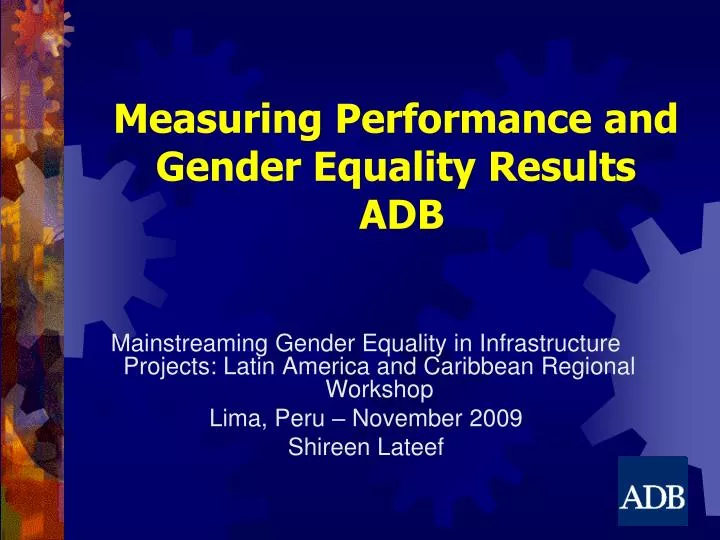 measuring performance and gender equality results adb
