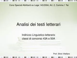 Analisi dei testi letterari