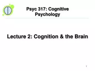 Lecture 2: Cognition &amp; the Brain