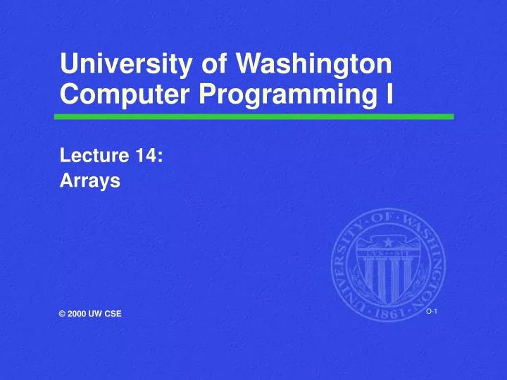 university of washington computer programming i