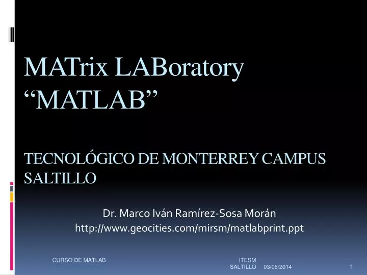 matrix laboratory matlab tecnol gico de monterrey campus saltillo