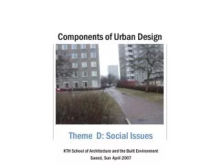 Components of Urban Design