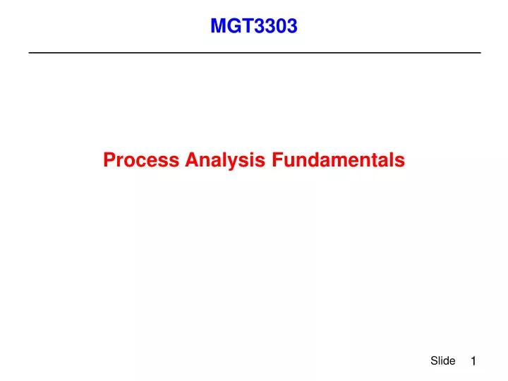 process analysis fundamentals