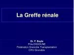 La Greffe rénale - slide 1