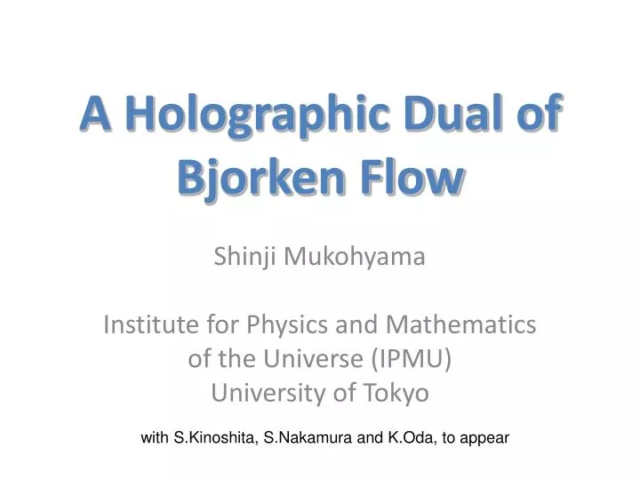 a holographic dual of bjorken flow