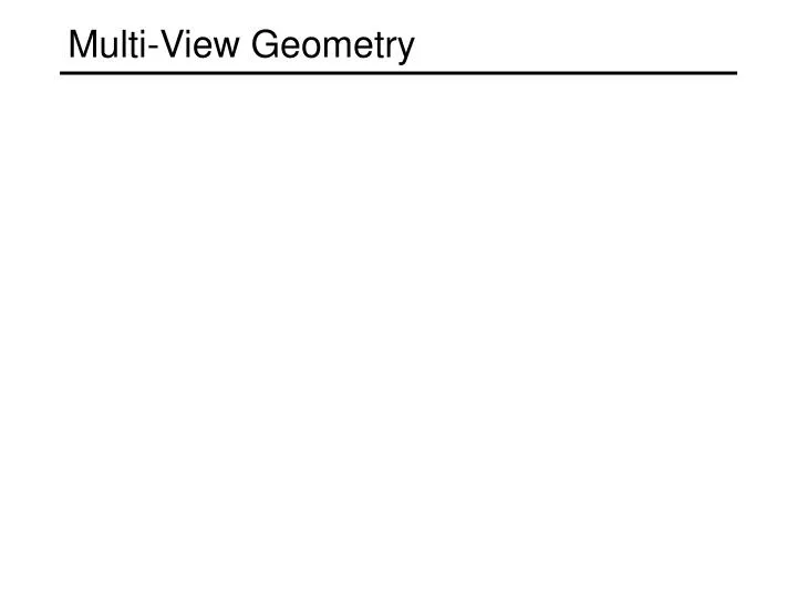multi view geometry
