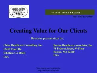 Creating Value for Our Clients