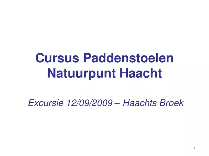 cursus paddenstoelen natuurpunt haacht