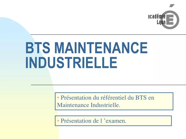 bts maintenance industrielle