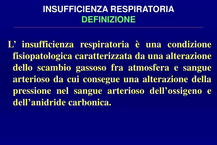 insufficienza respiratoria definizione