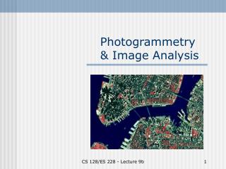 Photogrammetry &amp; Image Analysis