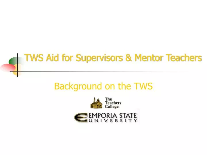 tws aid for supervisors mentor teachers
