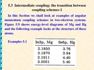 5.3 Intermediate coupling: the transition between coupling schemes-1