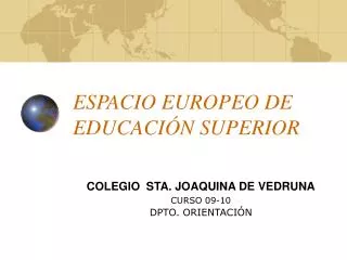 ESPACIO EUROPEO DE EDUCACIÓN SUPERIOR