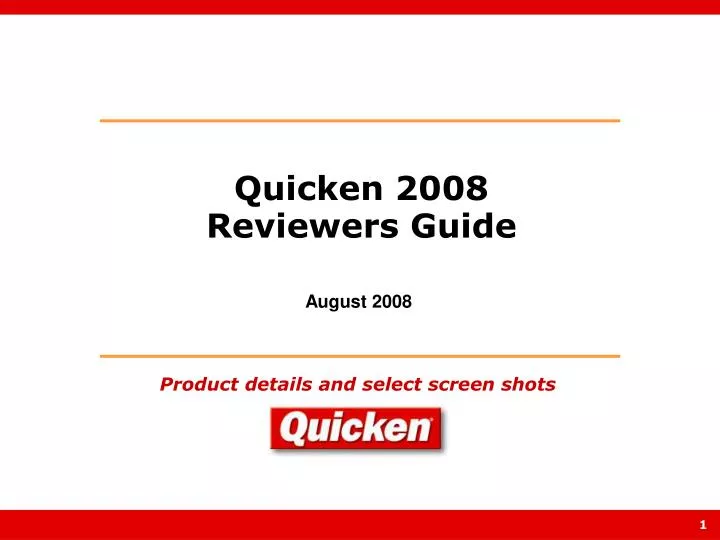 quicken 2008 reviewers guide