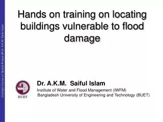 Hands on training on locating buildings vulnerable to flood damage