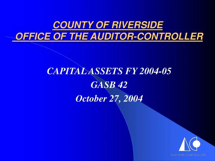 county of riverside office of the auditor controller
