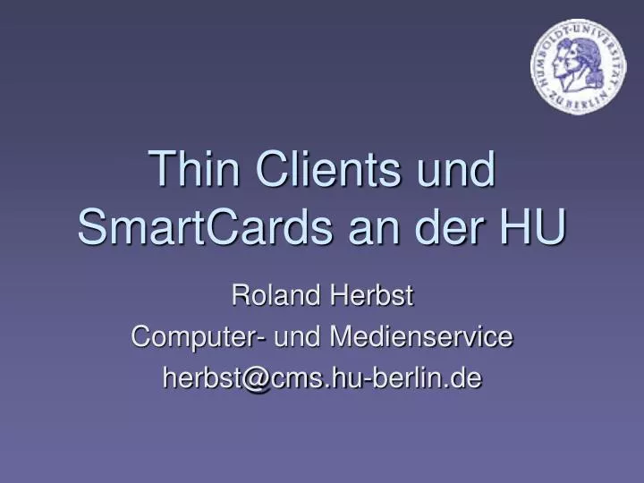 thin clients und smartcards an der hu