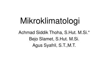 mikroklimatologi